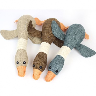 Wholesale Dog Chew Toys Pet Wild Goose Stuffed Plush Puppy Squeaky Dog Toy For Small And Medium Dogs